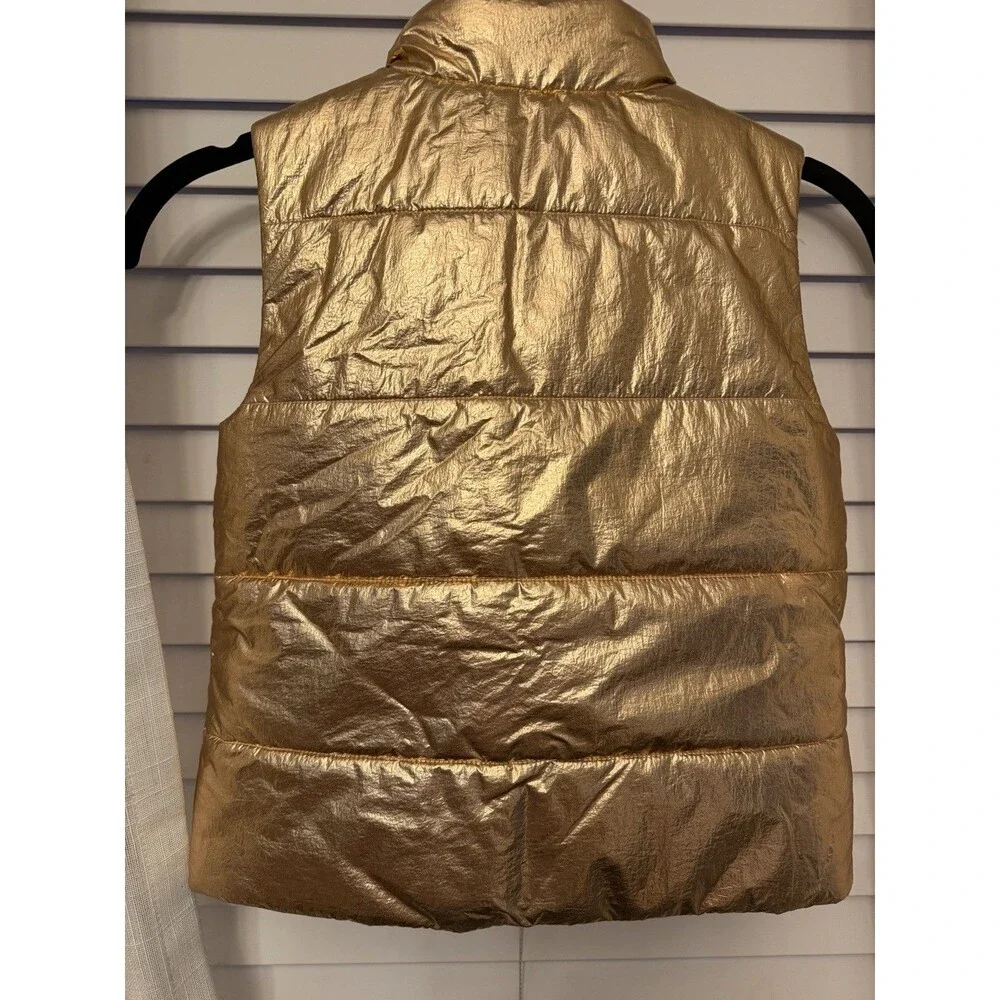 Crewcuts Girls' Puffer Vest Rose Gold Pink Metallic Size 6/7